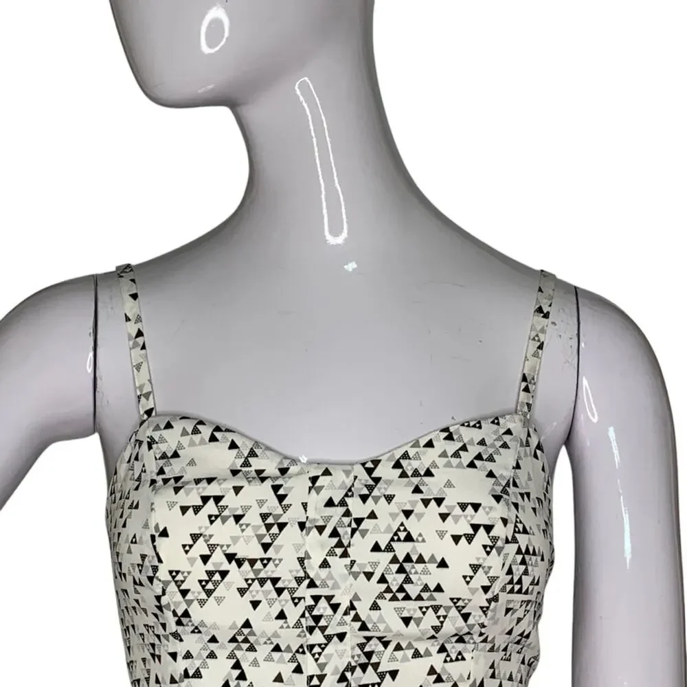 Jessica Simpson Mimi Dress Sleeveless Adjustable Straps Geometric Print Size S